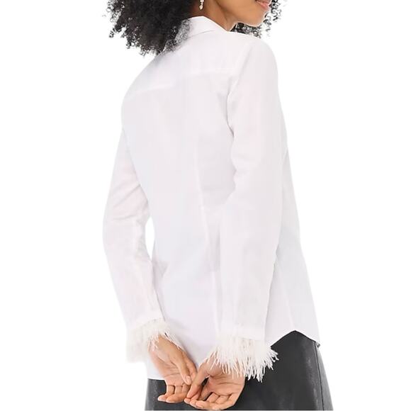 J. Crew Feather-Trimmed Button-Up Shirt in Signature Fit SZ M nwt - Picture 8 of 8